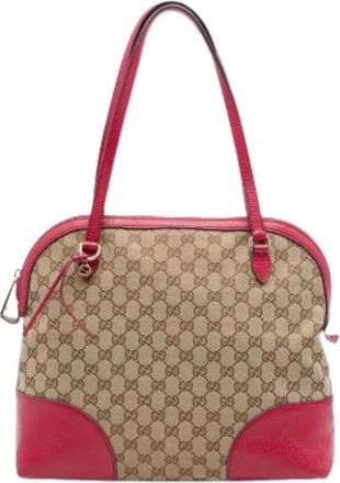 Gucci Pre-owned Shoulder Bag - Dames - Vintage Schoudertas - Beige - ONE Size - Leer - Vintage