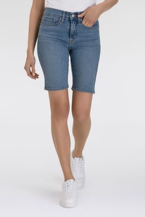 Levi's Shorts LEVIS SHAPING BERMUDA, Damen, Gr. 25, N-Gr, blau (camp denim short), Web, Obermaterial: 80% Baumwolle, 19% Polyester, 1% Elasthan, unifarben, r