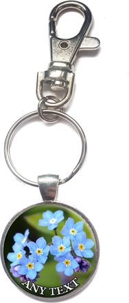 Generic Personalised Forget Me Not Spring Hook Keyring Gift Memorial Birthday R138