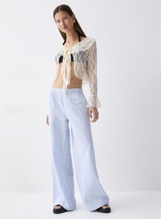 Twik Womens Wide-leg organic cotton gauze pant
