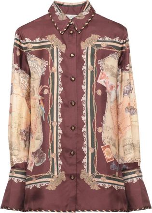 Zimmermann Valiant Twill Shirt - Dames - Overhemden - Bruin - S - Overhemden