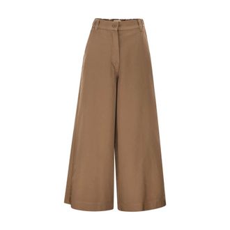 Max Mara Dames, Broeken, Bruin, Maat: 3XS Katoen
