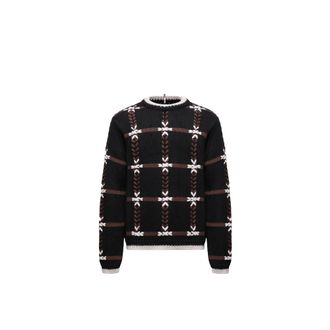 Moncler Moncler Embroidered Wool Blend Sweater, Men, Black, Size: L