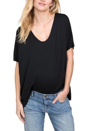 Hatch The Perfect Vee Maternity Tee in Black at Nordstrom, Size 2