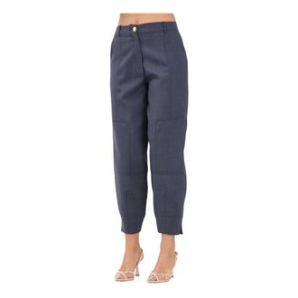 Pinko Cropped Broeken - Dames - Vrijetijds broeken - Blauw - L - Broeken