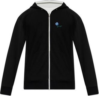 Kenzo Tulip Reversible Zip Up Hoodie - Heren - Vesten met rits - Zwart - M - Katoen - Hoodies & sweatvesten