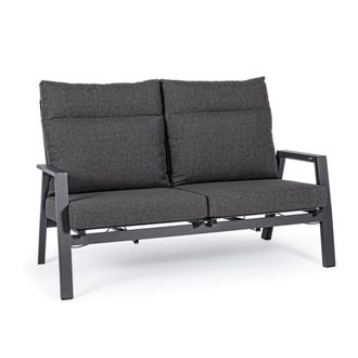 Konte Design Sof&aacute; reclinable de 2 plazas de jard&iacute;n en textilene con cojines