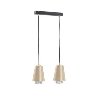 Netlighting Molly Bar Pendant Ceiling Light Crystal Gold 50cm 2x E27