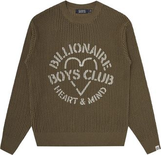 Billionaire Boys Club Heart & Mind Stencil Logo Jumper - Heren - Ronde hals truien - Groen - XL - Katoen - Truien & Vesten