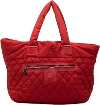 Chanel Pre-owned Coco Cocoon Tote - Dames - Vintage Shopper - Rood - ONE Size - Nylon - Vintage