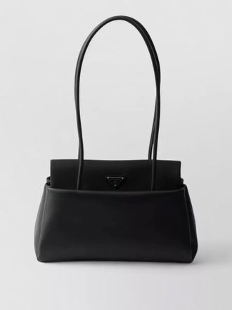 Prada passage medium leather tote bag renylon flap