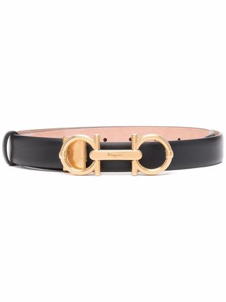 Ferragamo Gancini buckle belt - women - Calf Leather - 95 - Black