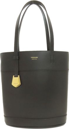 Ferragamo Black Leather Tote Bag (Pre-Owned)