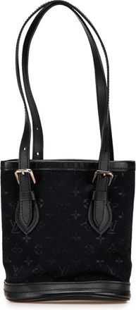 Louis Vuitton Pre-owned Bucket Bags, female, Black, Size: ONE SIZE Pre-owned Stylish Fabric Shoulder Bag with Strap Details and Accents