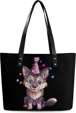 Generic Birthday Wolf Tote Bags for Women Cute Shoulder Purses Handbags