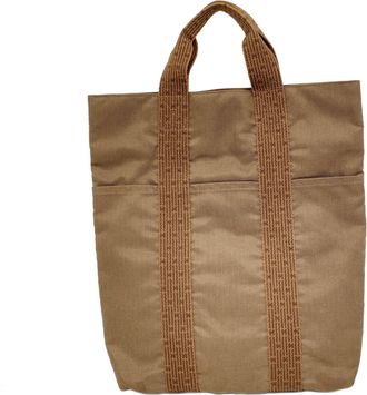 Herm&egrave;s Brown Nylon Tote Bag (Pre-Owned)