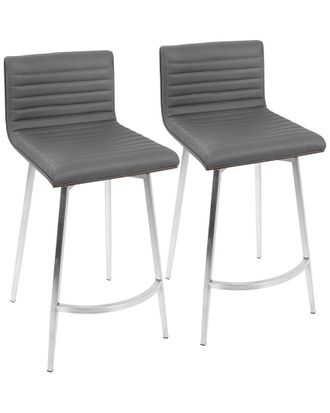 LumiSource Set Of 2 Mason Swivel Counter Stools