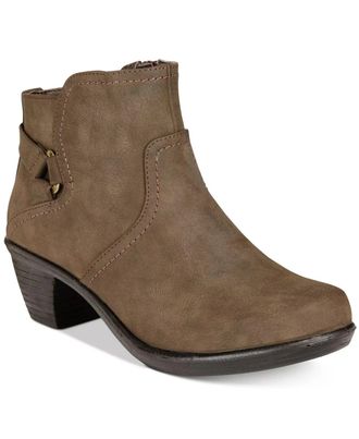 Easy Street Womens Easy Street Dawnta Boots Brown Matte Block Heel Bootie HAWK810
