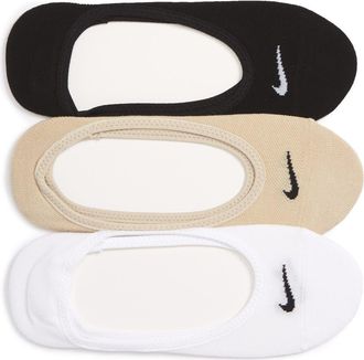 Nike 3-Pack No-Show Socks in Black/White/Nude at Nordstrom Rack, Size Medium