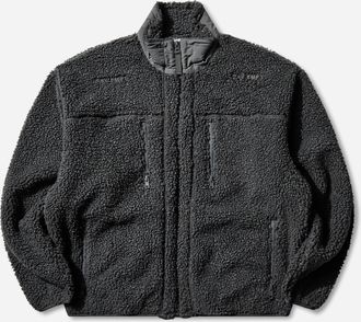 Cav Empt Men s Stand Collar Boa Zip Up Jacket Grey