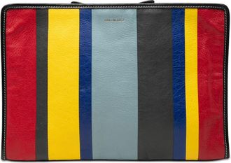 Balenciaga Pre-owned Balenciaga Lambskin Striped Bazar Clutch Ladies WV6XRN2MCBWUNSIG