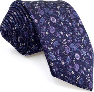 Shlax & Wing Purple Plum Necktie for Men Floral Elegant for Party Prom Wedding Woven Extra Long 63
