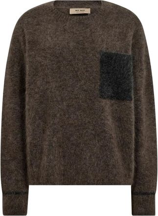 Mos Mosh MOS Mosh, Truien & Vesten, Dames, Bruin, L, Zachte Gebreide Trui met Zak