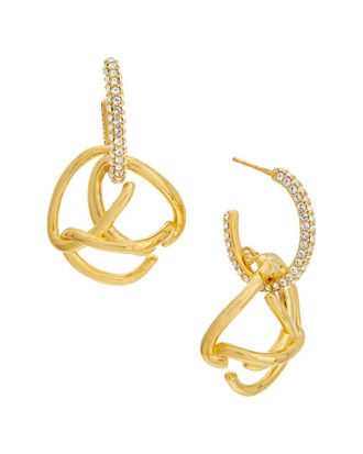 Oscar De La Renta Braided O Pave Drop Earrings
