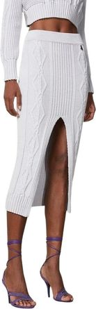 Patrizia Pepe Eldorado Rok - Dames - Midirokken - Wit - S - Polyester - Rokken