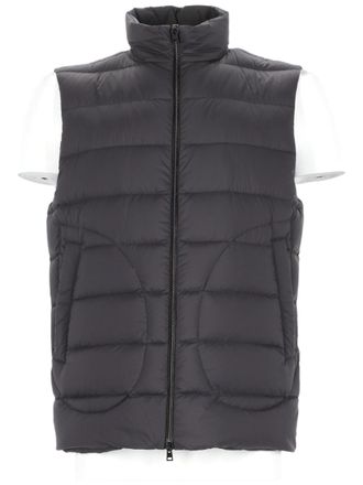 Herno High Stand Collar Padded Vest With Horizontal Quilting
