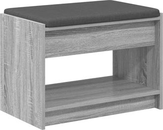vidaXL Banco De Entrada Gris Sonoma 63 X 38 X 45 Cm Vidaxl