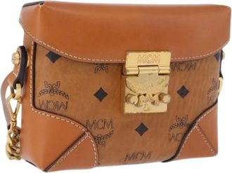MCM Pre-owned Shoulder Bag - Dames - Vintage Schoudertas - Bruin - ONE Size - Leer - Vintage