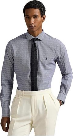Polo Ralph Lauren Classic Fit Plaid Stretch Poplin Shirt Mens Clothing Navy/White : 2XL, Elastane/Cotton