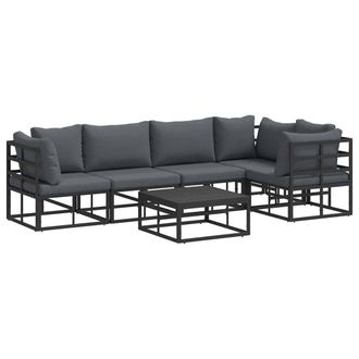 Berkfield Home Garden Sofa Set 6 pcs Black 70 x 70 x 32 cm Aluminium