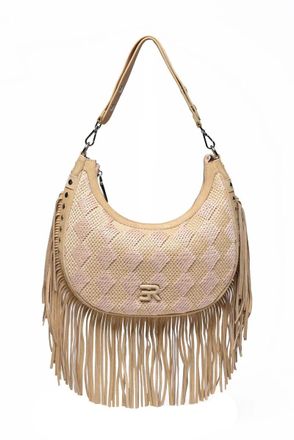 Ermanno Scervino Hobo Terra Straw Fringes - Beige