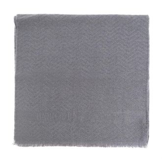 Emporio Armani Scarves, male, Gray, Size: ONE SIZE Wool scarf