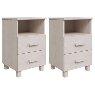 Berkfield Home Bedside Cabinets HAMAR 2 pcs White 40x35x62 cm Solid Wood | Size: 40 x 35 x 62 cm