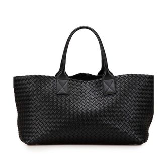 Bottega Veneta Pre-owned Bottega Veneta Medium Lambskin Intreccio Cabat Tote B00061826B