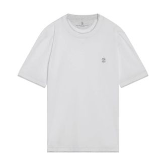 Brunello Cucinelli Brunello Cucinelli, T-Shirts, male, White, Size: XL T-Shirt with Faux-Layering