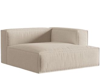 MICADONI Modulare Xl Design Chaiselongue Nuria mit Armlehne rechts - Strukturstoff