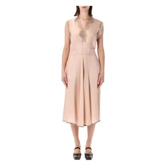 Maison Margiela Midi Dresses, female, Pink, Size: XS Silk Midi Dress