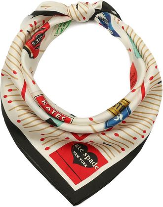 Kate Spade New York matchbook toss silk bandana scarf in Ivory Multi at Nordstrom