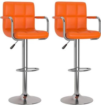 vidaXL Taburetes de cocina 2 unidades cuero sintético naranja vidaXL