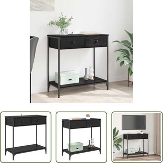 vidaXL Tavolo in legno - Tavolo consolle Rovere Nero 75 x 34,5 x 75 cm Legno multistrato