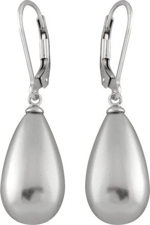 Splendid Pearls Silver 10X18mm Pearl Earrings