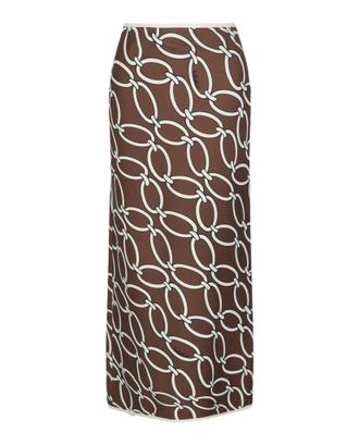 Valentino 1976 Chain-Link Print Maxi Skirt