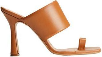 8 by YOOX HEELED LEATHER W/ PADDED STRAP SANDALS