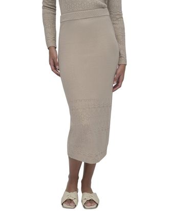 DKNY Dkny Lacey Stitch Midi Skirt With Side Slit