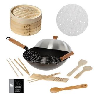 Joyce Chen Professional Series Nonstick 14 Wok Bundle, 13 piece in Bamboo/carbon Steel at Nordstrom