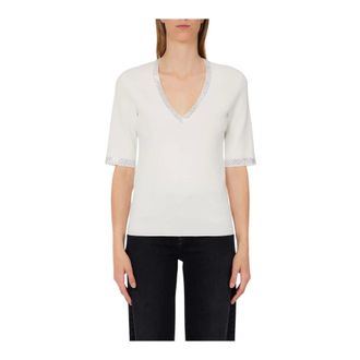 Liu Jo Jumper - female - Liu Jo - V-neck Knitwear - White - XS - Knitwear